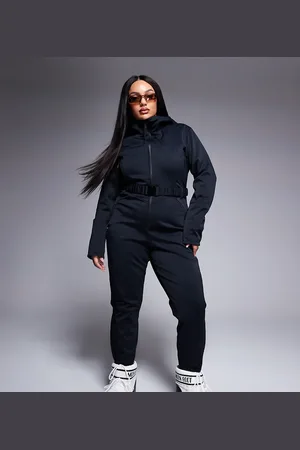ASOS 4505 Curve Ski belted ski suit with skinny leg and hood in