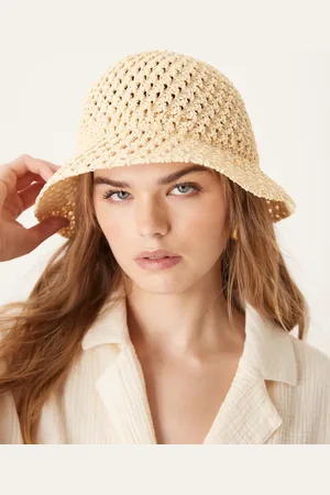 ASOS Open knit packable crochet bucket in natural