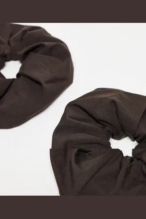 ASOS 4505 soft touch yoga hair scrunchie 2 pack in bitter chocolate