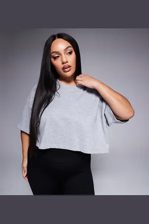 ASOS 4505 Curve Icon heavyweight cotton cropped t-shirt with quick dry finish in marl