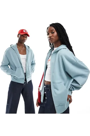 COLLUSION Unisex zip through hoodie in slate