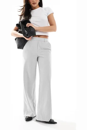 Object Wide leg tailored trousers in light melange