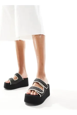 ASOS Teenager weave detail flatform mules in