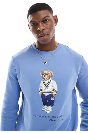 Ralph Lauren Campus bear print fleece sweatshirt in mid