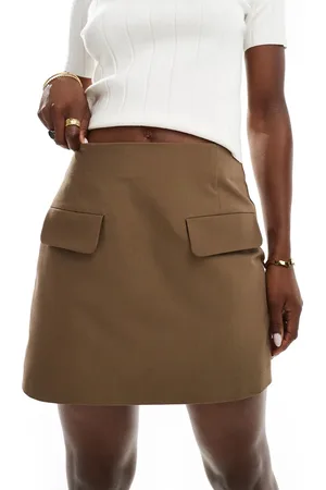 ASOS Tailored pocket detail mini skirt in mocha