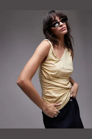 & OTHER STORIES & jersey top with twist and drape detail in light