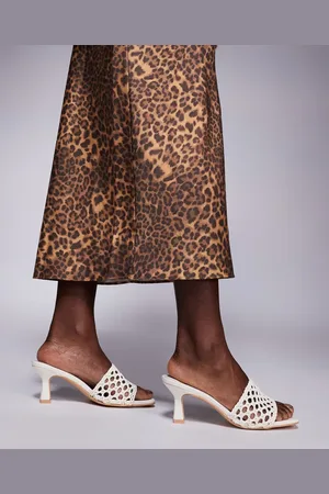 Public Desire Maribelle woven kitten heel mule sandals in cream