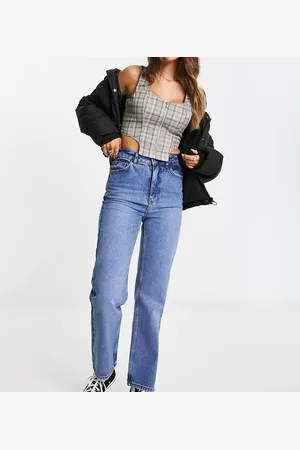 Reclaimed High waist slim leg jean in washed