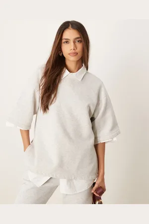 Abercrombie & Fitch Oversized t-shirt with side slits in light