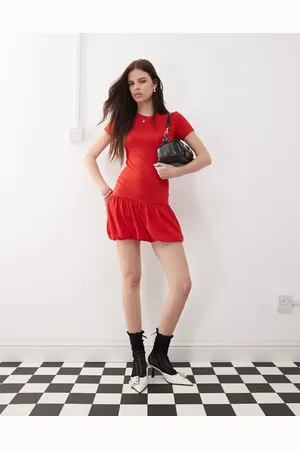 Weekday Bubble hem t-shirt mini dress in