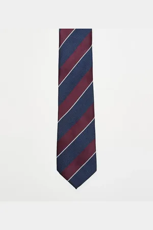 ASOS Stripe rugby tie in burgundy and navy