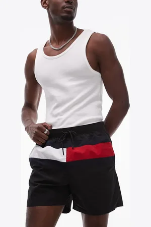 Tommy Hilfiger Drawstring large flag swim shorts in