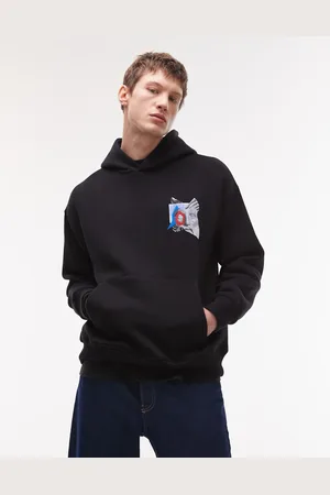 Topman X Becky Baier oversized fit hoodie with front and back patch print and embroidery in