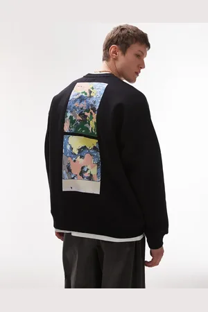 Topman X Alice Hartley oversized fit sweatshirt with front and back floral patch embroidery in