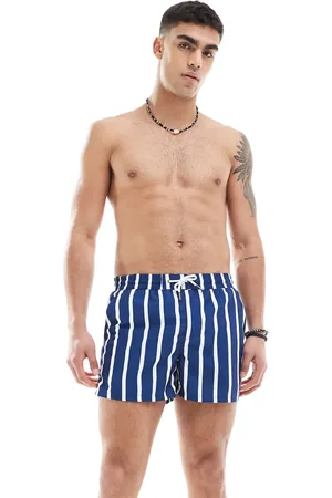 Aray Stripe print swim short in and white