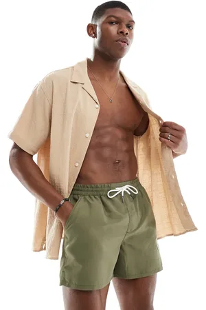 Aray Palm embroidered swim shorts in khaki