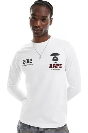 A Bathing Ape Aape By A Bathing Ape logo long sleeve t-shirt with back print in