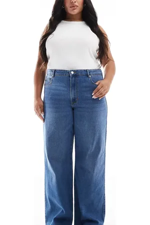 ONLY High waist wide leg jeans in mid