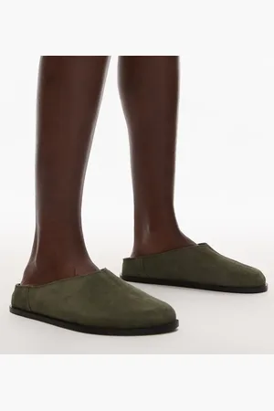 Topshop Abbie suede mules in khaki