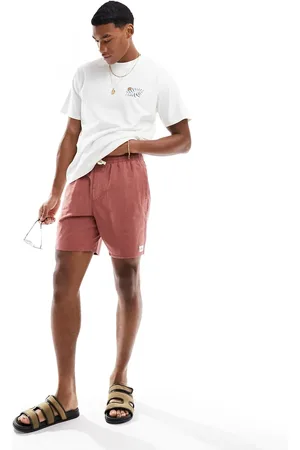 Rhythm Textured linen beach jam shorts in clay