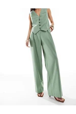 VERO MODA Mix and match wide leg trouser co-ord in pinstripe