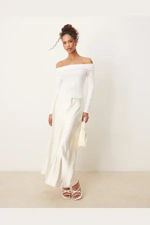 AWARE Satin maxi skirt in pumice stone