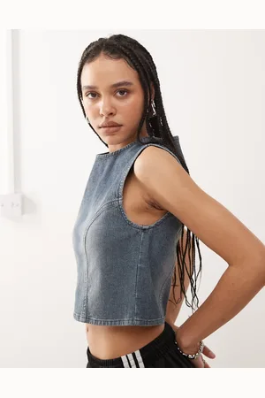 COLLUSION Denim tank top in mid
