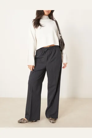 ASOS Tailored pull on trousers in navy stripe