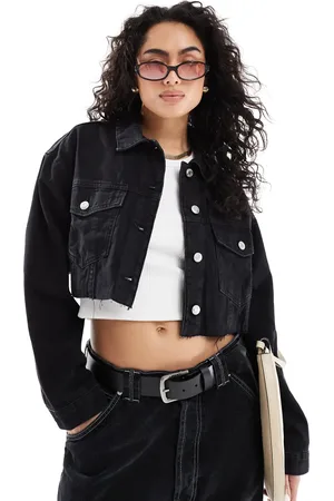 Bershka Cropped denim jacket in