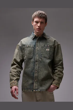 Dickies Houston long sleeve denim shirt in indigo with fade