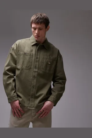 Dickies Houston long sleeve denim shirt in khaki