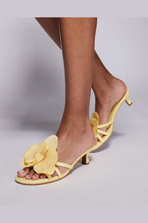 Public Desire Nikah orchid flower kitten heels in