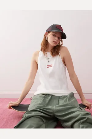 Prohibited Social club logo tank top in off