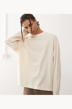 COLLUSION Pique long sleeve t-shirt in ecru