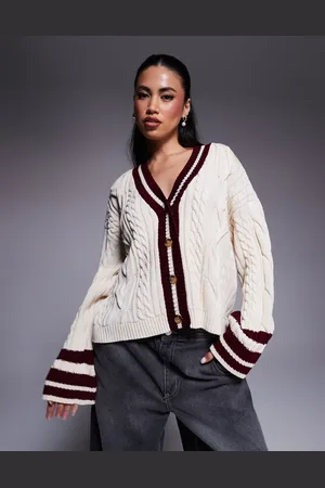 River Island Cricket style cardigan in whiet