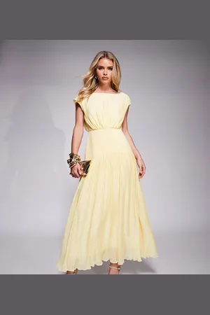 Forever New Drop hem maxi dress in lemon