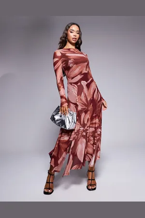 Forever New Sheer dress in Rust floral