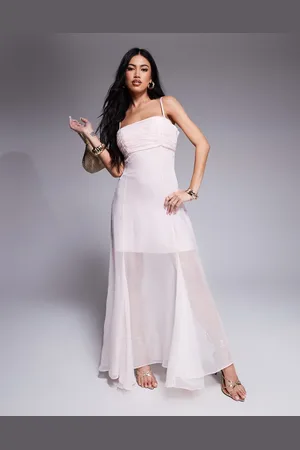 Forever New Sheer maxi dress in powder