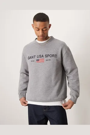 GANT USA Sport embroid logo relaxed fit sweatshirt in marl