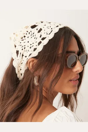 ASOS Crochet headscarf in cream
