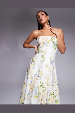 Forever New Stuctured midaxi in and green floral
