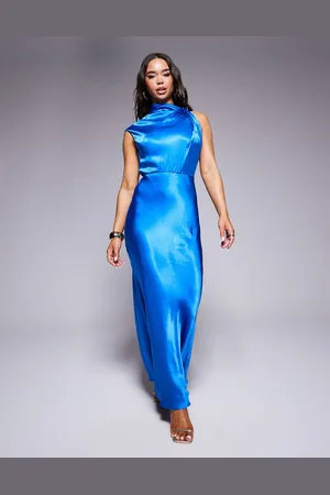 Forever New High neck satin maxi dress in