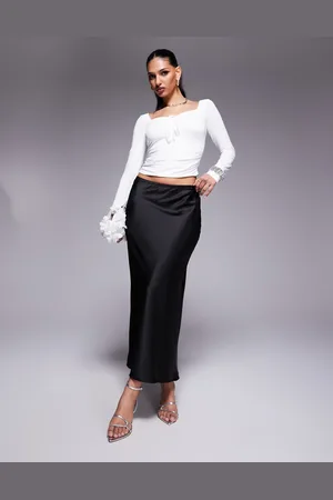 River Island Maxi satin skirt in