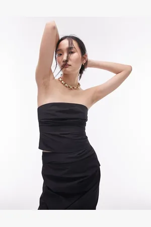 Topshop Co-ord technical fabric ruched bandeau top in