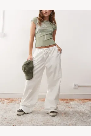 Weekday Vitani linen cotton blend trousers in off