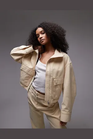 & OTHER STORIES & co-ord tailored relaxed fit short bomber jacket in buttermilk