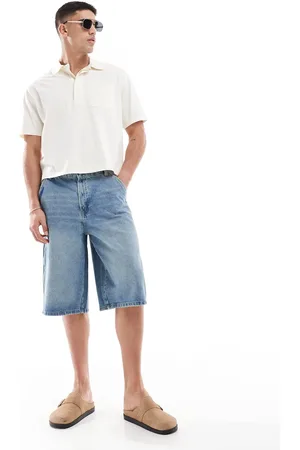 Bershka Skater fit denim short in mid