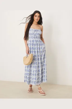 Abercrombie & Fitch Flowy maxi dress in stamp print