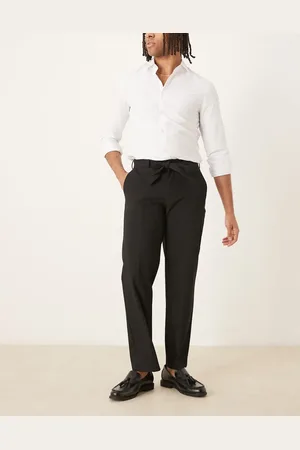ASOS Smart straight leg trousers with self fabric belt in