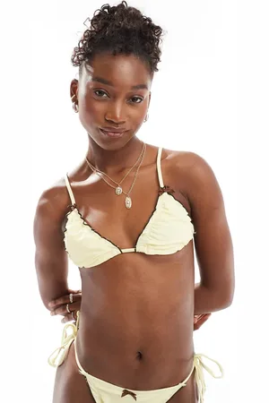 COLLUSION Lingere bikini top with bows in